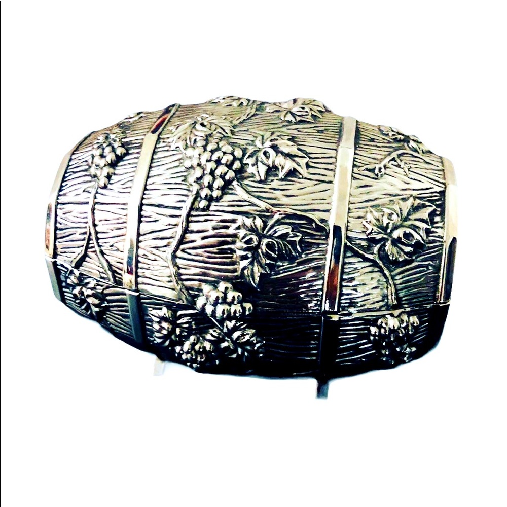 Vintage Wine Barrel Trinket Box